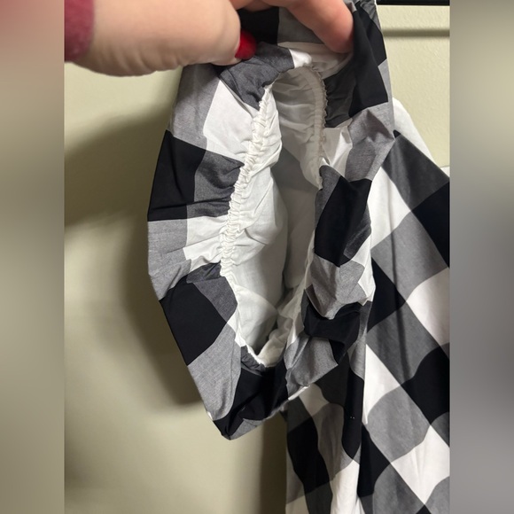 Talbots Black White Zinnia Gingham Fit & Flare Poplin Dress Size 18W 100% Cotton - Picture 5 of 10